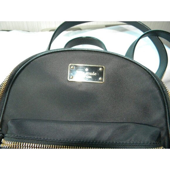KATE SPADE CHELSEA NYLON MINI SMALL BACKPACK BLACK TOTE TRAVEL BAG PURSE - Picture 5 of 12